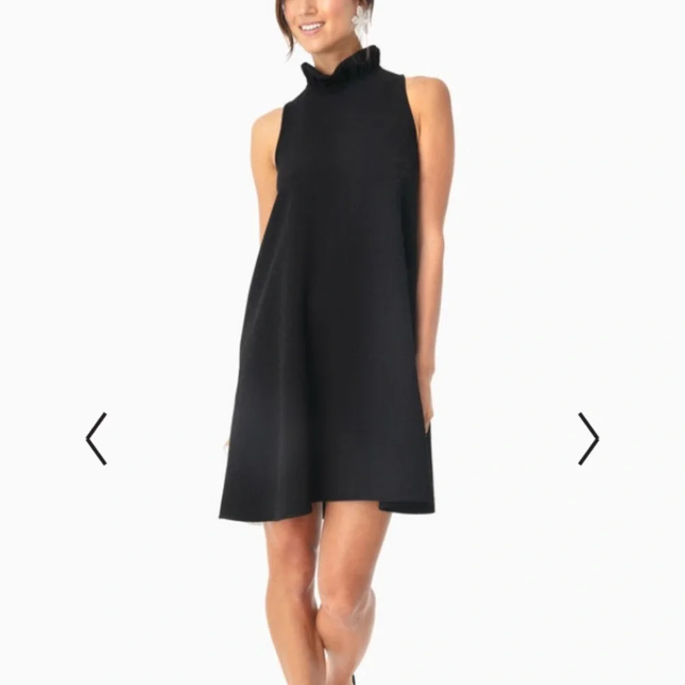 NWT Tuckernuck black ruffle neck Blythe dress S - Picture 2 of 15